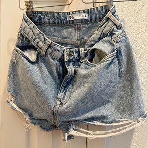 Zara Faded Blue Jean Shorts